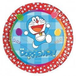 Platos Doraemon para cumpleaños 10 uds 20 cm