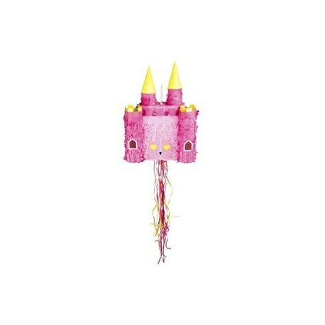 Pinata castillo rosa princesa 40 x 26 cm