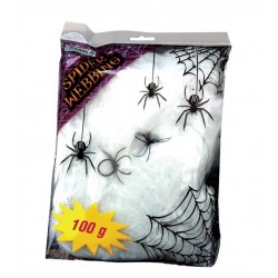 Tela de araña artificial blanca 100 gr telaraña