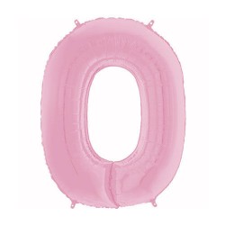 Globo numero 0 rosa pastel 66 cm