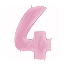 Globo numero 4 rosa pastel 66 cm