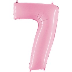 Globo numero 7 rosa pastel 102 cm