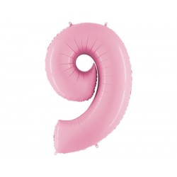 Globo numero 9 rosa pastel 102 cm
