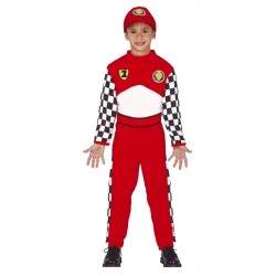 Disfraz piloto formula 1 rojo infantil