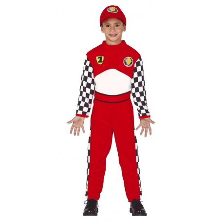 Disfraz piloto formula 1 rojo infantil - Tusdisfracesbaratos.com