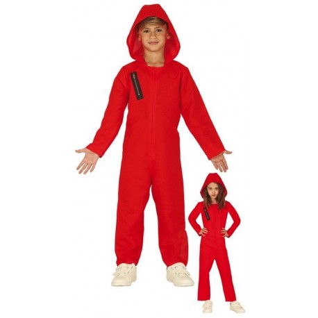 Disfraz ladron mono rojo capucha infantil