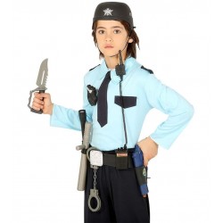 Cinturon de policia con casco y accesorios