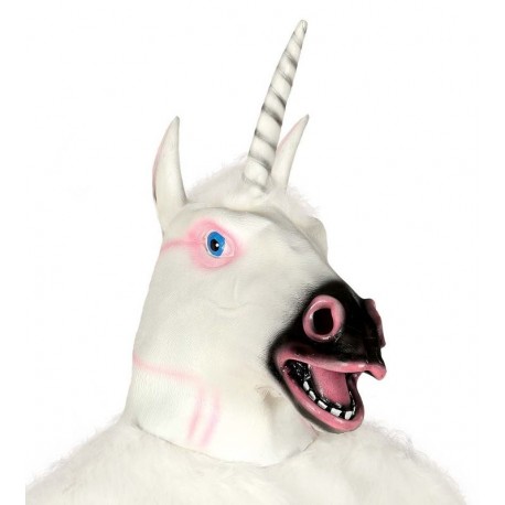 Mascara unicornio blanco careta