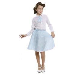 Falda azul lunares blancos pin up años 50 infantil