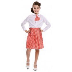 Falda roja lunares blancos pin up años 50 infantil