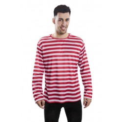Camiseta wally rayas rojas y blancas talla L adulto