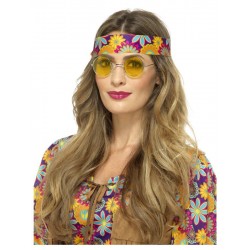 Gafas anos 60 amarillas hippie
