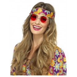 Gafas anos 60 rojas hippie