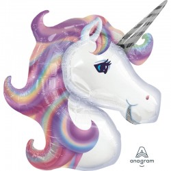 Globo Unicornio arcoiris 83x73 cm helio o aire