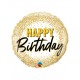 Globo Happy Birthday confeti oro 45 cm