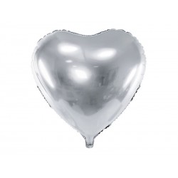 Globo forma corazon 45 cm plata