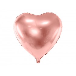 Globo forma corazon 45 cm rosa dorado