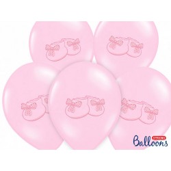 Globos patucos bebe rosas 6 uds 30 cm