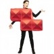 Disfraz pieza de tetris Z rojo adulto