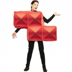 Disfraz pieza de tetris Z rojo adulto