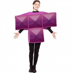 Disfraz pieza de tetris T purpura adulto