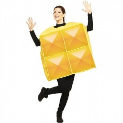 Disfraz pieza de tetris cuadrado amarillo adulto