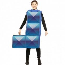 Disfraz pieza de tetris J azul adulto