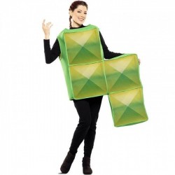 Disfraz pieza de tetris S verde adulto