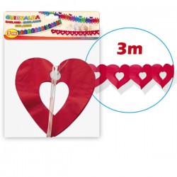 Guirnalda corazones rojos 3 metros san valentin