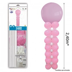 Columna de globos rosas y blancos R5 240 cm