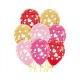 Globos metalicos con corazanoes 12 uds 30 cm