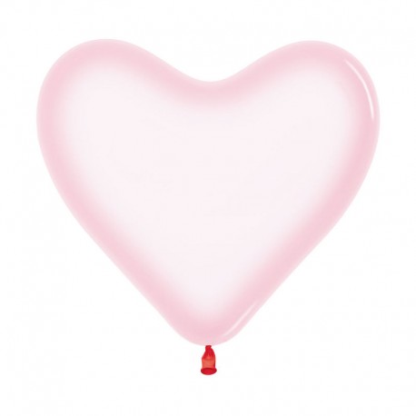 Globos corazones rosa cristal 50 uds 30 cm