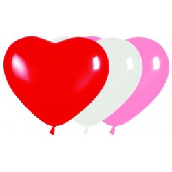 Globos corazones 15 cm 50 uds rojos rosas y blancos