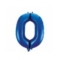Globo numero 0 Azul 86 cm foil helio o aire