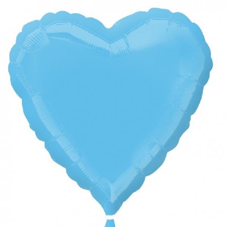 Corazon azul foil 45 cm helio o aire