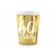 Vasos 60 cumpleanos oro brillo 6 uds