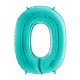 Globo numero 0 Tiffnny azul verdoso 66 cm