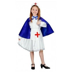Disfraz enfermera blanca con capa azul nina talla 7 9 anos