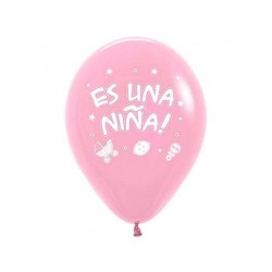 globo latex r12 rosa solido es una niña