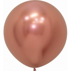 Globo reflex rosa dorado 60 cm R24 10 uds