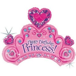 Globo corona princesa 86 cm rosa