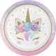 Platos Unicornio baby 8 uds 23 cm