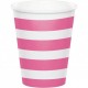 Vasos rayas rosas 8 uds