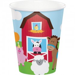 Vasos animales de la granja 8 uds