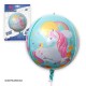 Globo redondo 4D unicornio 60 cm