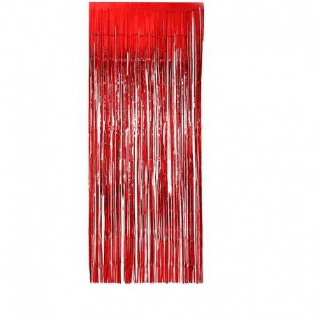 Cortina Flecos rojos brillantes 2x1 metro