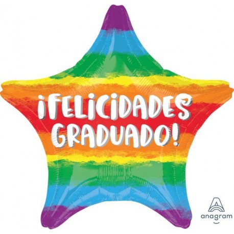 Globo Felicidades graduado estrella 45 cm