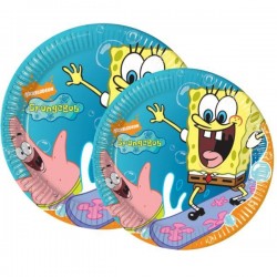 Platos Bob esponja cumpleaños 10 uds 20 cm