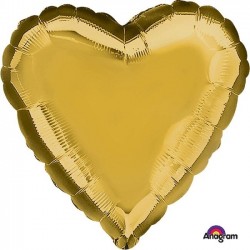 Globo corazon oro 45 cm helio o aire