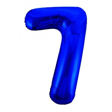 Globo numero 7 azul 86 cm foil helio o aire